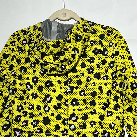 The North Face Hooded Penelope Jacket Blazing Yellow Leopard Womens Size Small - Picture 7 of 11